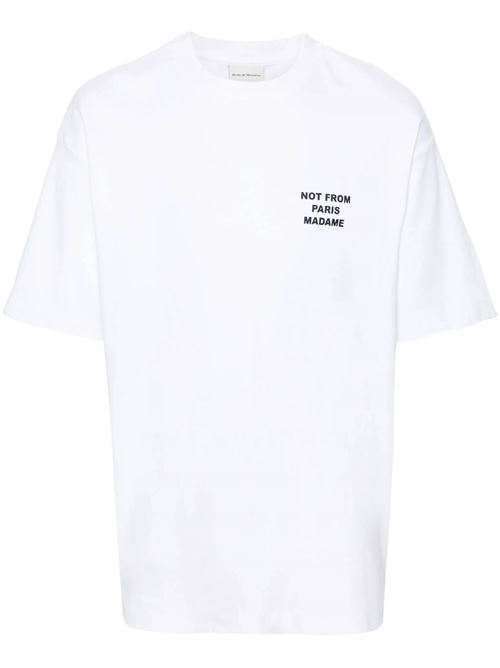 White cotton jersey t-shirt DRÔLE DE MONSIEUR | PERMTS203CO002OPW